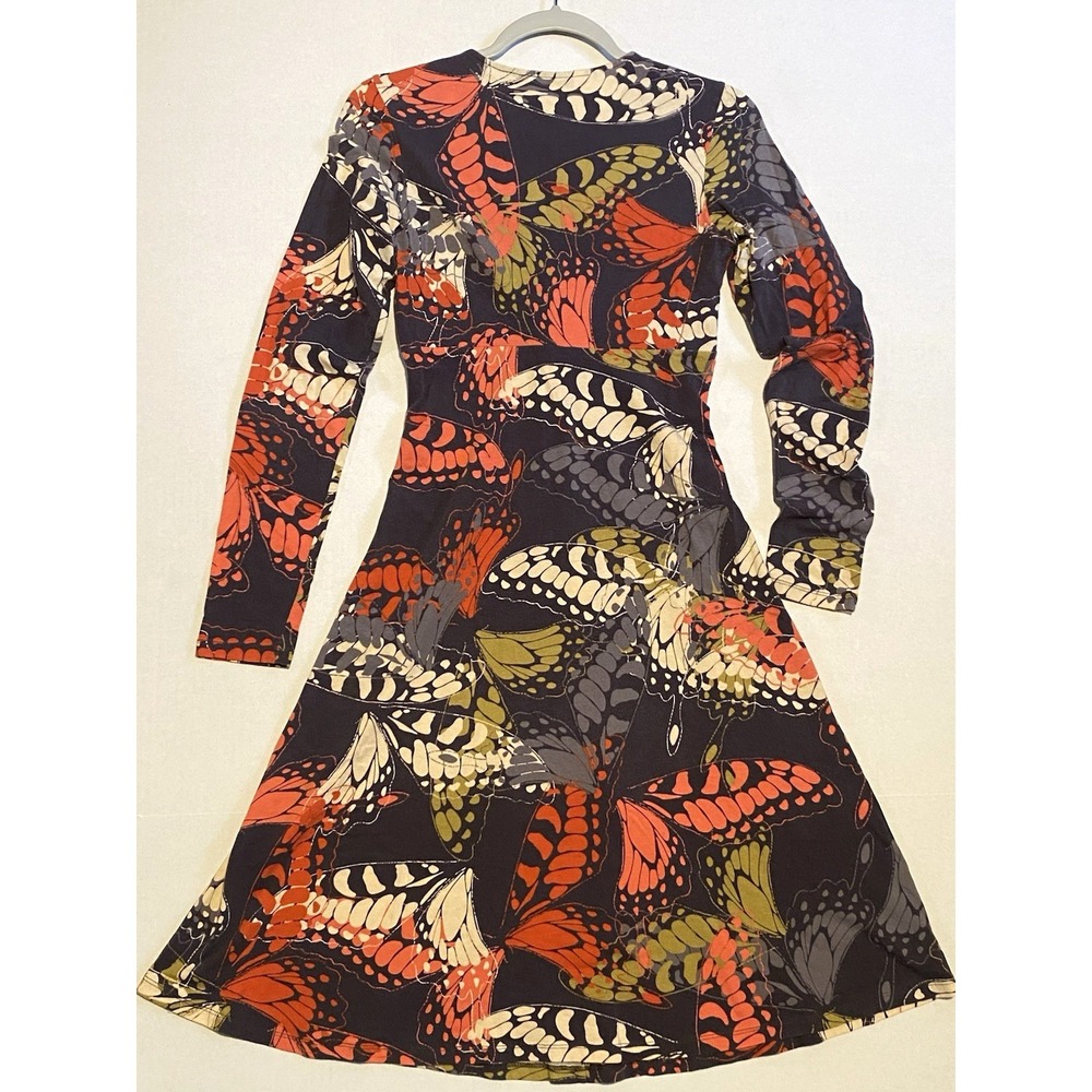 CAbi Women's Casual Cozy Midi Dress S Empire Waist Knit Butterfly Print Soft - Picture 15 of 15